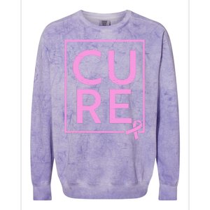 Cure Breast Cancer Awareness Pink Ribbon Colorblast Crewneck Sweatshirt