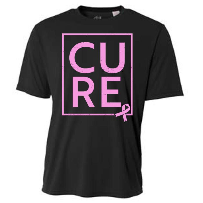 Cure Breast Cancer Awareness Pink Ribbon Cooling Performance Crew T-Shirt