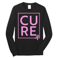 Cure Breast Cancer Awareness Pink Ribbon Long Sleeve Shirt