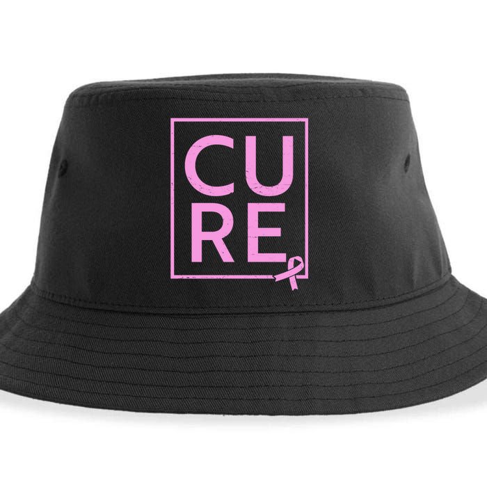 Cure Breast Cancer Awareness Pink Ribbon Sustainable Bucket Hat