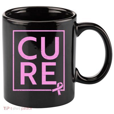 Cure Breast Cancer Awareness Pink Ribbon 11oz C Handle Ceramic Mug