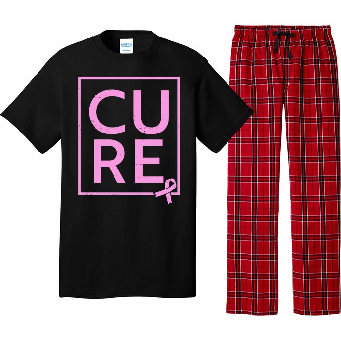 Cure Breast Cancer Awareness Pink Ribbon Pajama Set