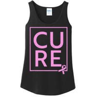 Cure Breast Cancer Awareness Pink Ribbon Ladies Essential Tank