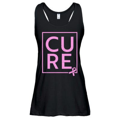 Cure Breast Cancer Awareness Pink Ribbon Ladies Essential Flowy Tank