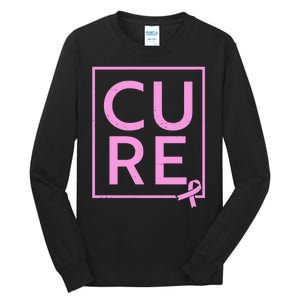 Cure Breast Cancer Awareness Pink Ribbon Tall Long Sleeve T-Shirt