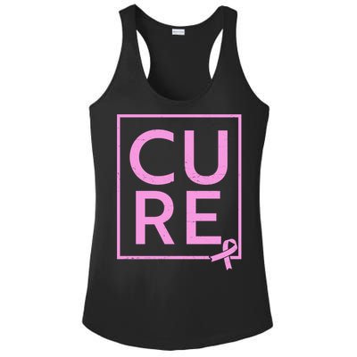 Cure Breast Cancer Awareness Pink Ribbon Ladies PosiCharge Competitor Racerback Tank