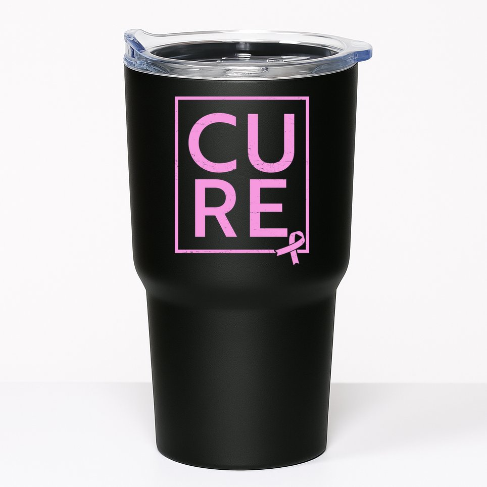 Cure Breast Cancer Awareness Pink Ribbon Tumbler