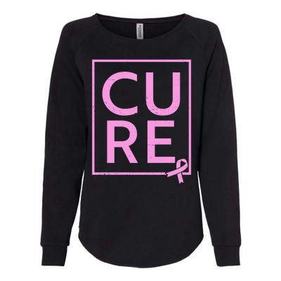 Cure Breast Cancer Awareness Pink Ribbon Womens California Wash Sweatshirt