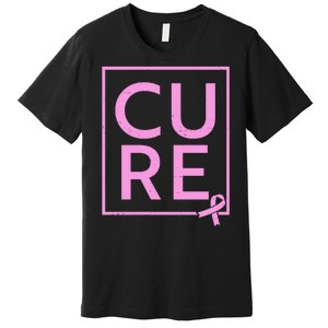 Cure Breast Cancer Awareness Pink Ribbon Premium T-Shirt