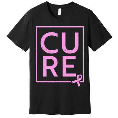 Cure Breast Cancer Awareness Pink Ribbon Premium T-Shirt