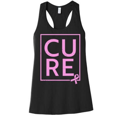 Cure Breast Cancer Awareness Pink Ribbon Women's Racerback Tank