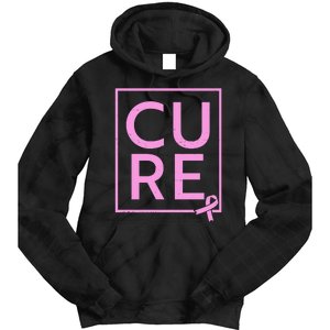 Cure Breast Cancer Awareness Pink Ribbon Tie Dye Hoodie