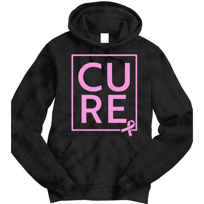 Cure Breast Cancer Awareness Pink Ribbon Tie Dye Hoodie