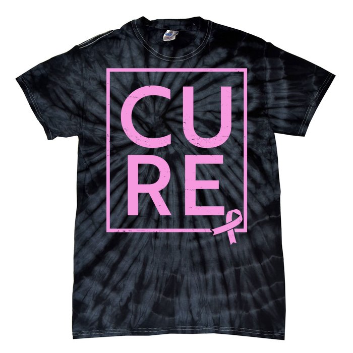 Cure Breast Cancer Awareness Pink Ribbon Tie-Dye T-Shirt