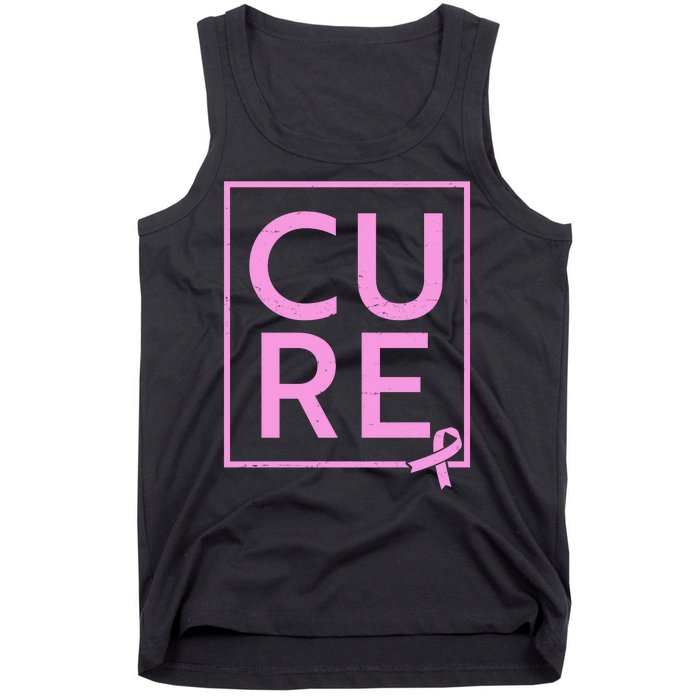 Cure Breast Cancer Awareness Pink Ribbon Tank Top