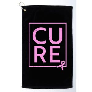 Cure Breast Cancer Awareness Pink Ribbon Platinum Collection Golf Towel