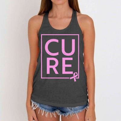 Cure Breast Cancer Awareness Pink Ribbon Women's Knotted Racerback Tank