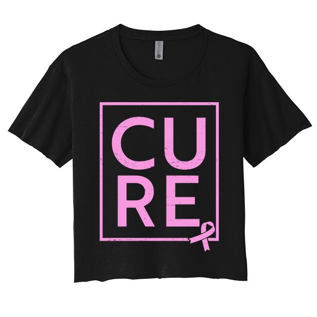 Cure Breast Cancer Awareness Pink Ribbon Crop Top