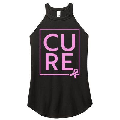 Cure Breast Cancer Awareness Pink Ribbon Women's Perfect Tri Rocker Tank