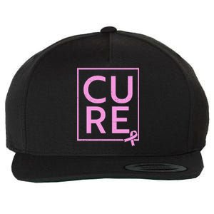 Cure Breast Cancer Awareness Pink Ribbon Wool Snapback Cap