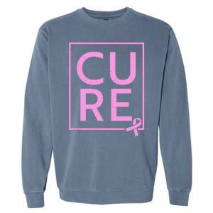 Cure Breast Cancer Awareness Pink Ribbon Garment-Dyed Sweatshirt