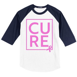 Cure Breast Cancer Awareness Pink Ribbon Baseball Sleeve Shirt