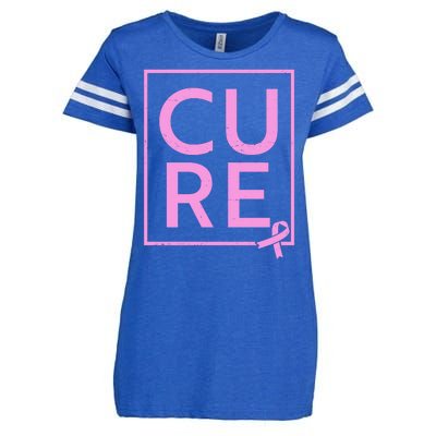 Cure Breast Cancer Awareness Pink Ribbon Enza Ladies Jersey Football T-Shirt