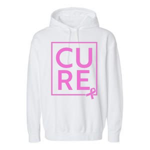 Cure Breast Cancer Awareness Pink Ribbon Garment-Dyed Fleece Hoodie