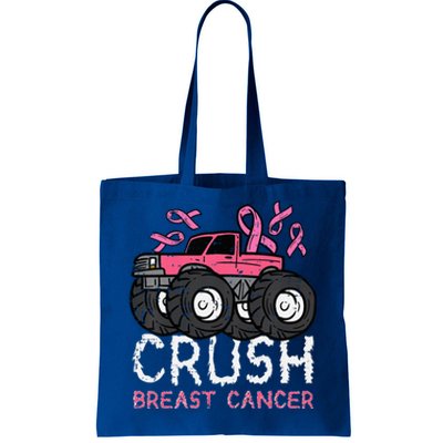 Crush Breast Cancer Awareness Monster Truck Tote Bag