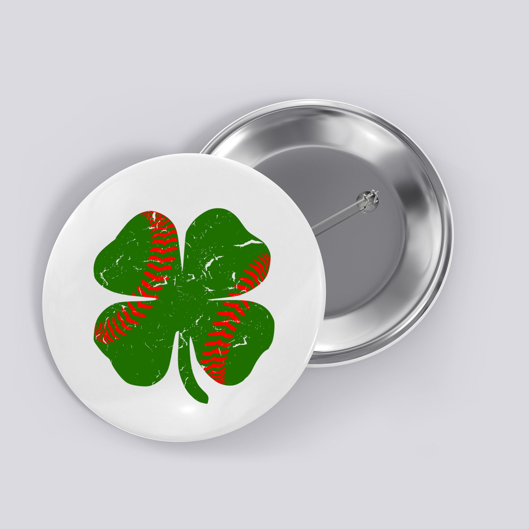 Clover Baseball Button
