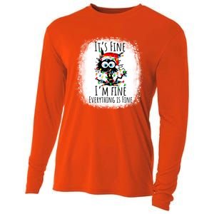 Christmas Black Cat ItS Fine IM Fine Everything Is Fine Gift Cooling Performance Long Sleeve Crew