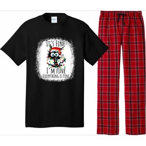 Christmas Black Cat ItS Fine IM Fine Everything Is Fine Gift Pajama Set