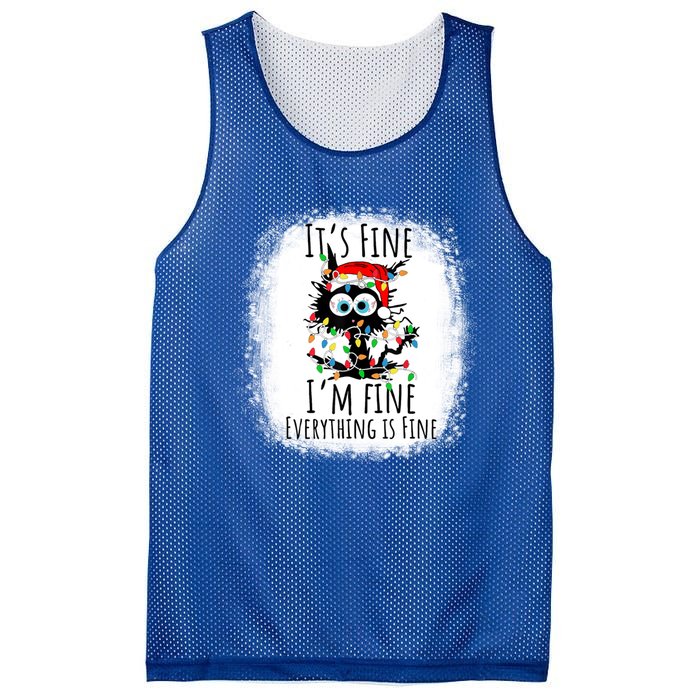 Christmas Black Cat ItS Fine IM Fine Everything Is Fine Gift Mesh Reversible Basketball Jersey Tank