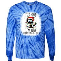 Christmas Black Cat ItS Fine IM Fine Everything Is Fine Gift Tie-Dye Long Sleeve Shirt