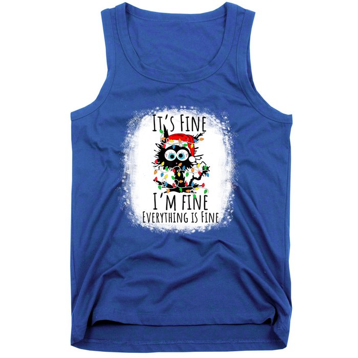 Christmas Black Cat ItS Fine IM Fine Everything Is Fine Gift Tank Top