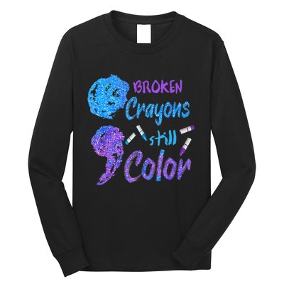 Cool Broken Crayons Still Color Suicide Prevention Awareness Long Sleeve Shirt