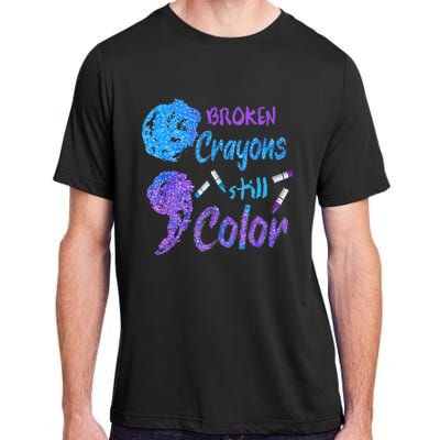 Cool Broken Crayons Still Color Suicide Prevention Awareness Adult ChromaSoft Performance T-Shirt