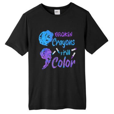 Cool Broken Crayons Still Color Suicide Prevention Awareness Tall Fusion ChromaSoft Performance T-Shirt