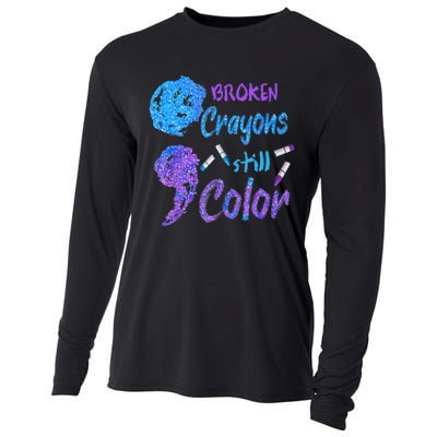 Cool Broken Crayons Still Color Suicide Prevention Awareness Cooling Performance Long Sleeve Crew