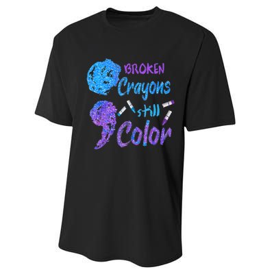 Cool Broken Crayons Still Color Suicide Prevention Awareness Performance Sprint T-Shirt