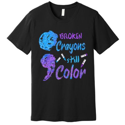 Cool Broken Crayons Still Color Suicide Prevention Awareness Premium T-Shirt