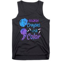 Cool Broken Crayons Still Color Suicide Prevention Awareness Tank Top