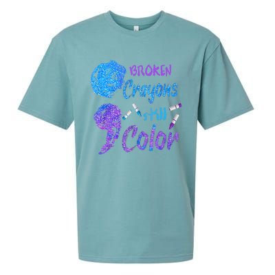 Cool Broken Crayons Still Color Suicide Prevention Awareness Sueded Cloud Jersey T-Shirt