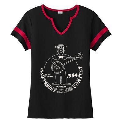 Craftsbury Banjo Contest 1984 Funny Ladies Halftime Notch Neck Tee