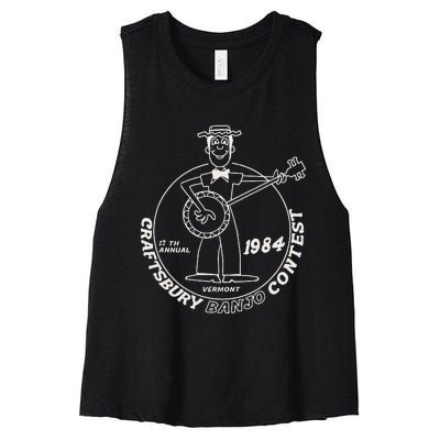 Craftsbury Banjo Contest 1984 Funny Women's Racerback Cropped Tank