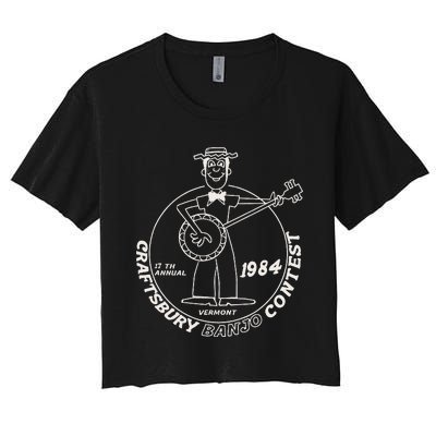 Craftsbury Banjo Contest 1984 Funny Women's Crop Top Tee