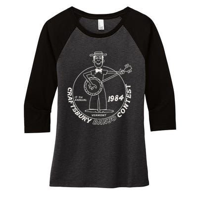 Craftsbury Banjo Contest 1984 Funny Women's Tri-Blend 3/4-Sleeve Raglan Shirt