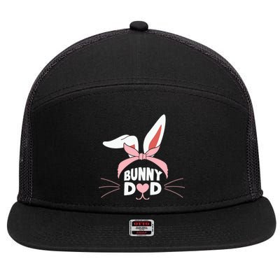 Cute Bunny Daddy Easter Dad Bunny Ears Father's Day Easter Day 7 Panel Mesh Trucker Snapback Hat