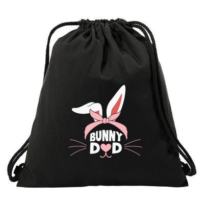 Cute Bunny Daddy Easter Dad Bunny Ears Father's Day Easter Day Drawstring Bag