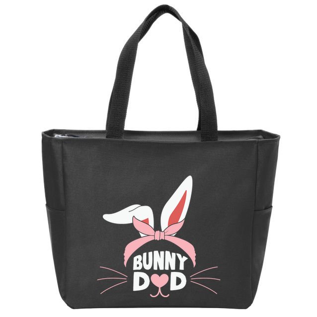 Cute Bunny Daddy Easter Dad Bunny Ears Father's Day Easter Day Zip Tote Bag